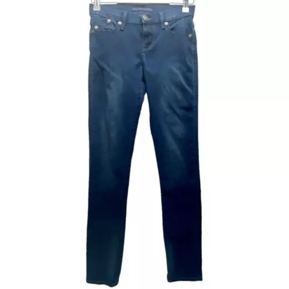 Rock & Republic Jeans Womens Size OM Skinny Fit Bling Back Pocket Dark Wash EUC - Picture 1 of 14
